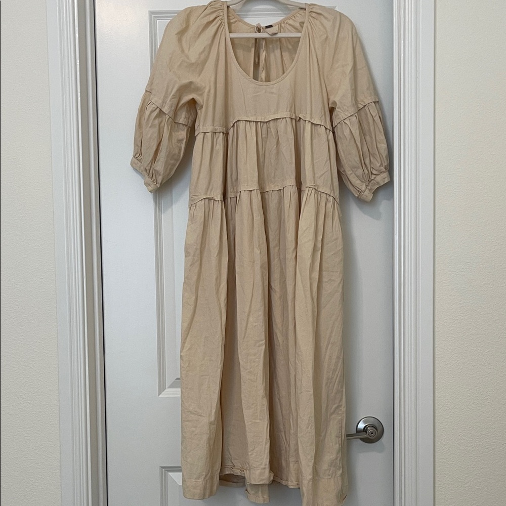 EUC! Free People Cream Midi Dress, Size Small - Picture 4 of 6